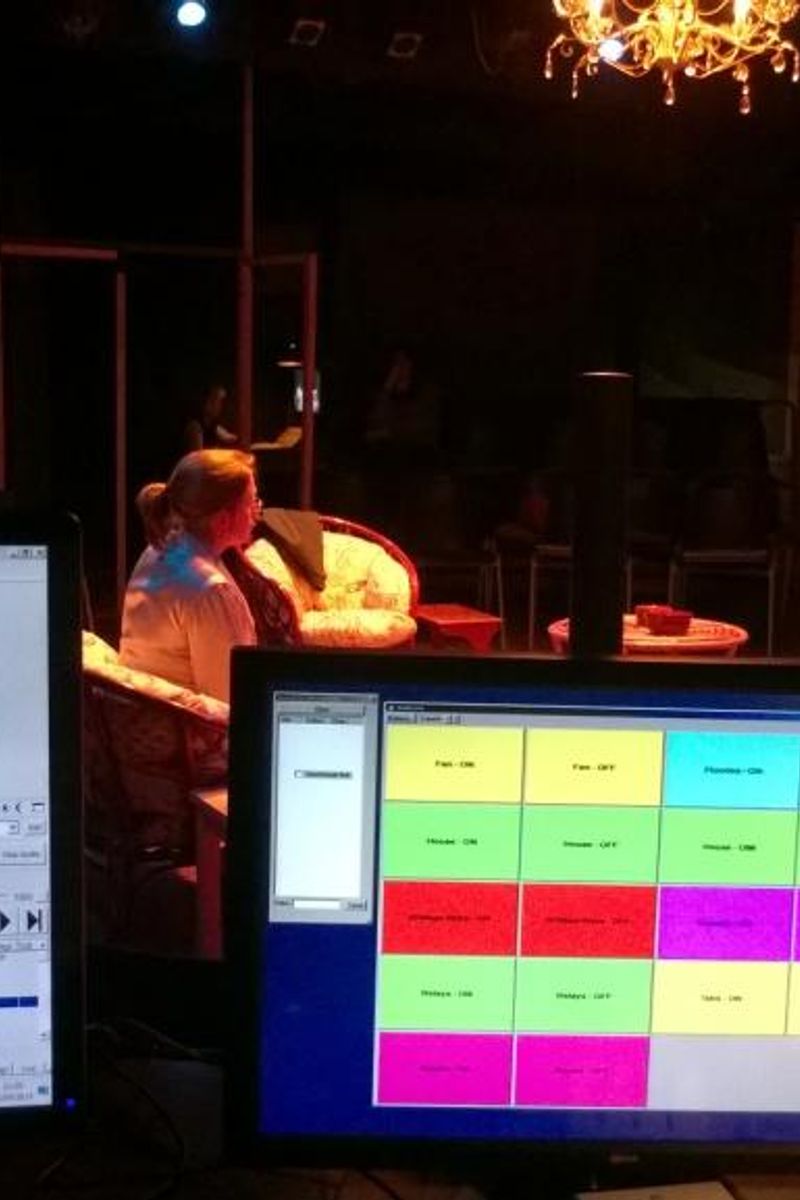 in rehearsal - the view from the lighting &amp; sound desk