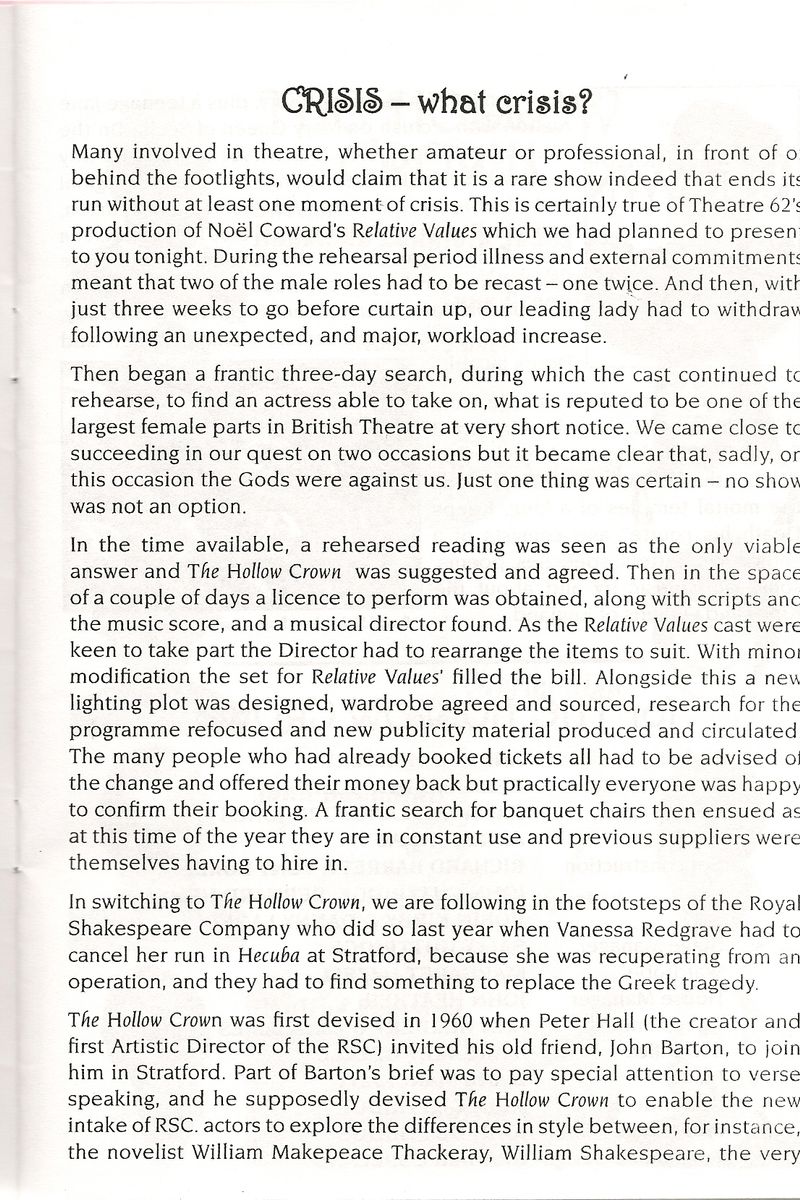 Crisis - what crisis...