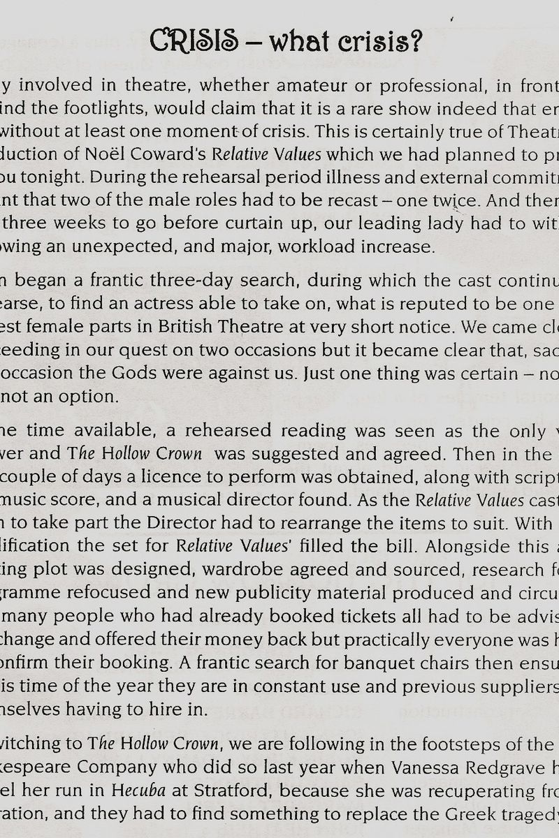 Crisis - what crisis...