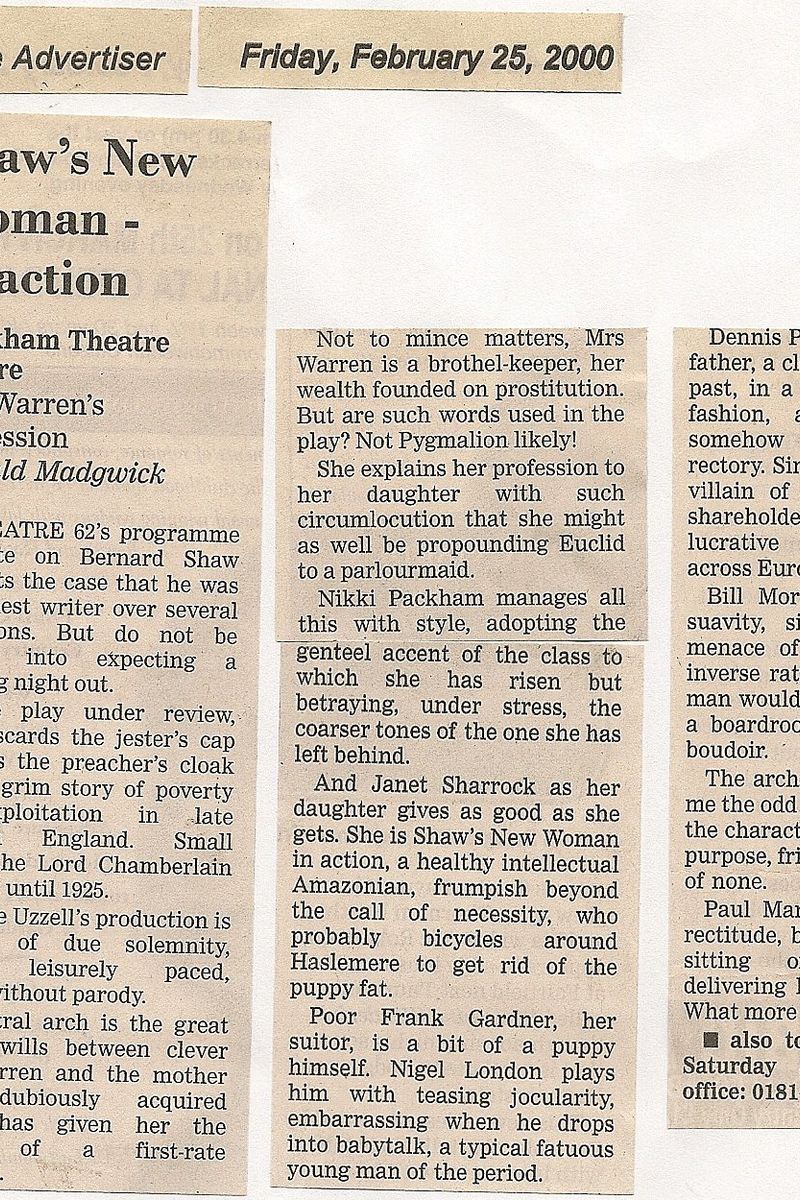 Mrs Warren's Profession - crit. click to elnarge