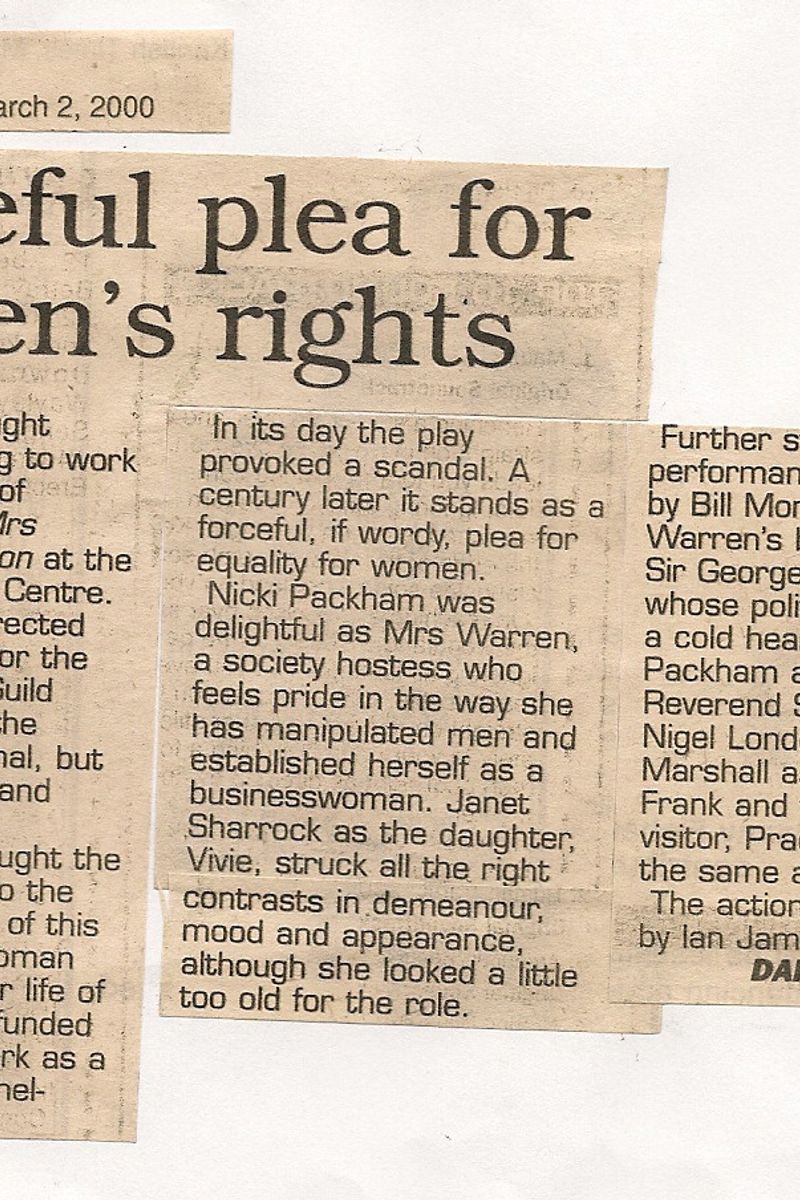 Mrs Warren's Profession. Crit. Click to enlarge